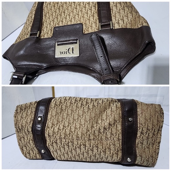 Authentic Christian Dior Diorissimo Street Chic Tote Bag Brown/Beige - Picture 6 of 11